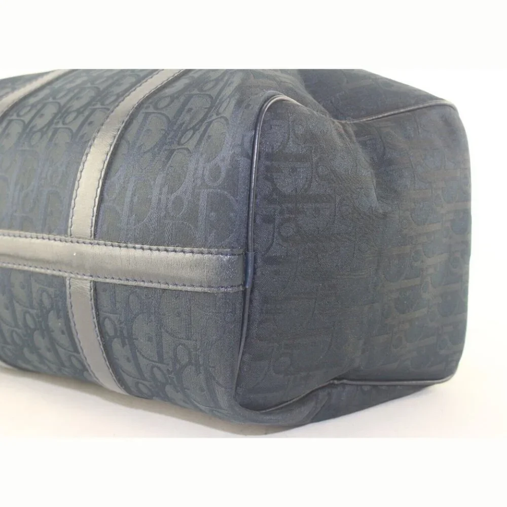 Dior Navy Embossed Nubuck Boston Bag 1D713K